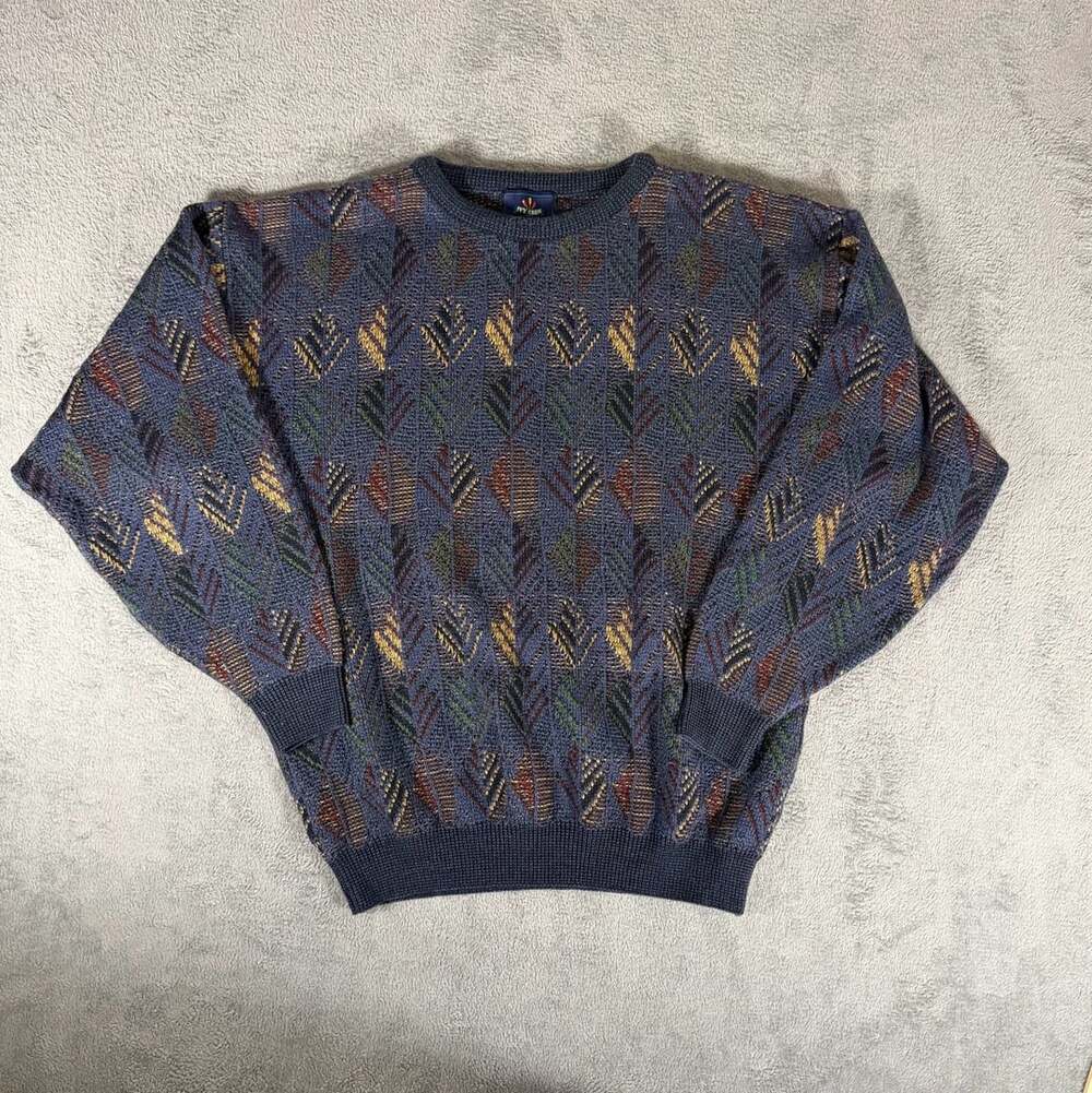 Ivy Crew Geometric Pattern Knit Crewneck Sweater Size XX-Large
